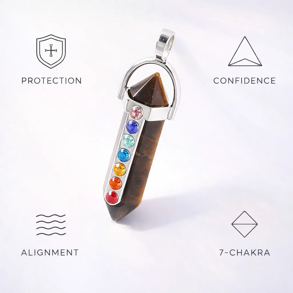 7-Chakra Hexagon Crystal Pendant – Natural Energy Alignment Jewelry - 7-chakra healing crystal necklace - Aroma Paradise