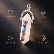 7-Chakra Hexagon Crystal Pendant – Natural Energy Alignment Jewelry - 7-chakra healing crystal necklace - lifestyle shot - Aroma Paradise