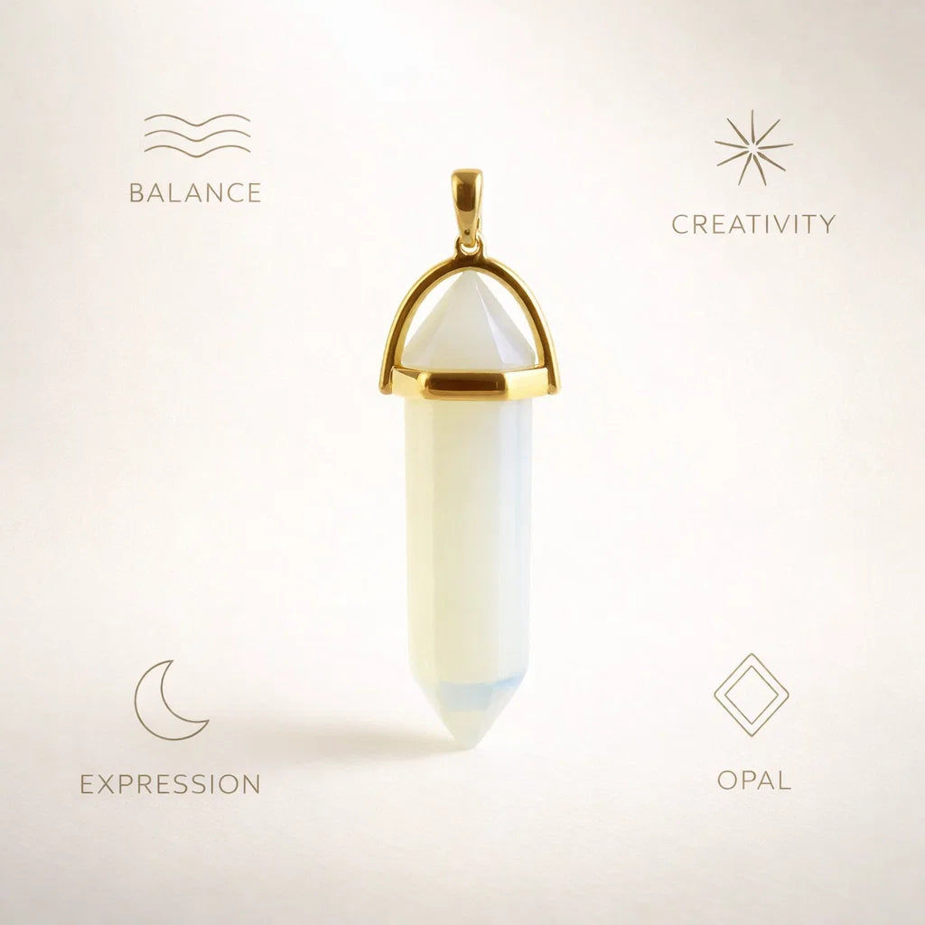 Hexagon Crystal Pendant – Natural Stone Point Jewelry - natural stone point necklace - Aroma Paradise