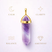 Hexagon Crystal Pendant – Natural Stone Point Jewelry - natural stone point necklace - lifestyle shot - Aroma Paradise