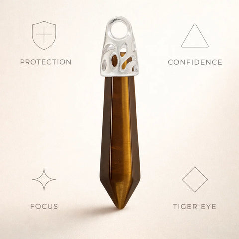 Silver Top Crystal Pendant – Natural Stone Point Jewelry crystal pendant necklace - Aroma Paradise