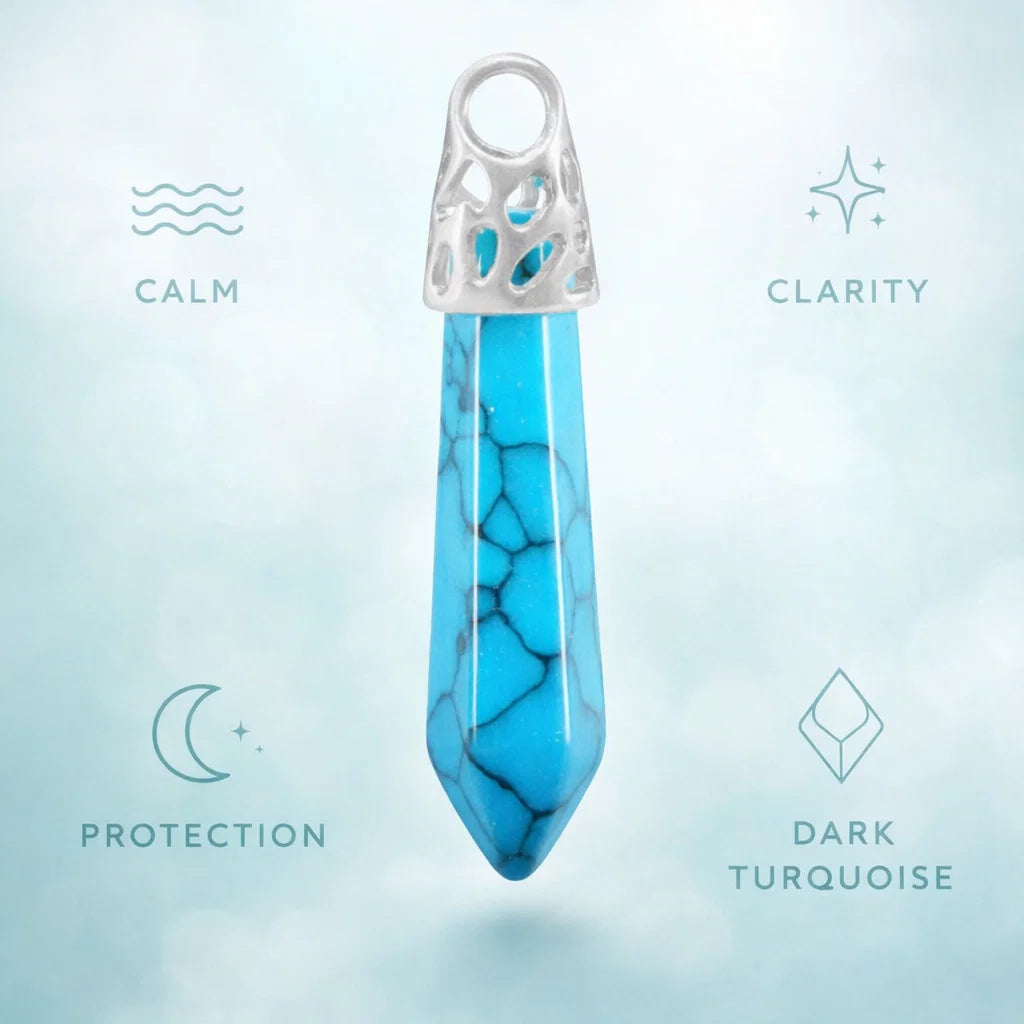 Silver Top Crystal Pendant – Natural Stone Point Jewelry crystal pendant necklace - lifestyle shot - Aroma Paradise
