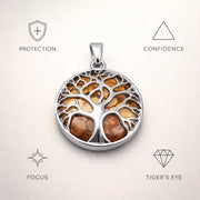 Silver Tree Crystal Pendant – Natural Stone Symbol Jewelry crystal pendant necklace - Aroma Paradise