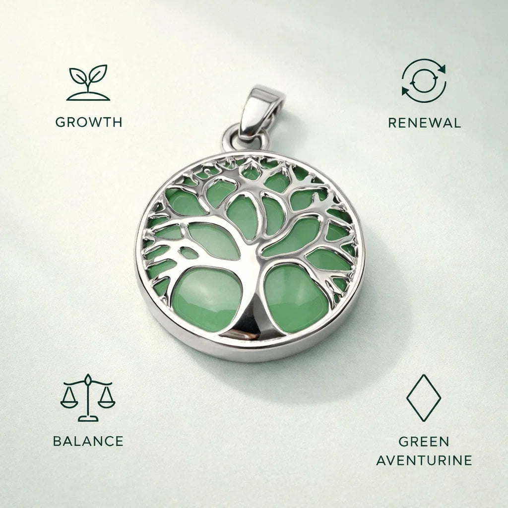 Silver Tree Crystal Pendant – Natural Stone Symbol Jewelry crystal pendant necklace - image 9 - Aroma Paradise