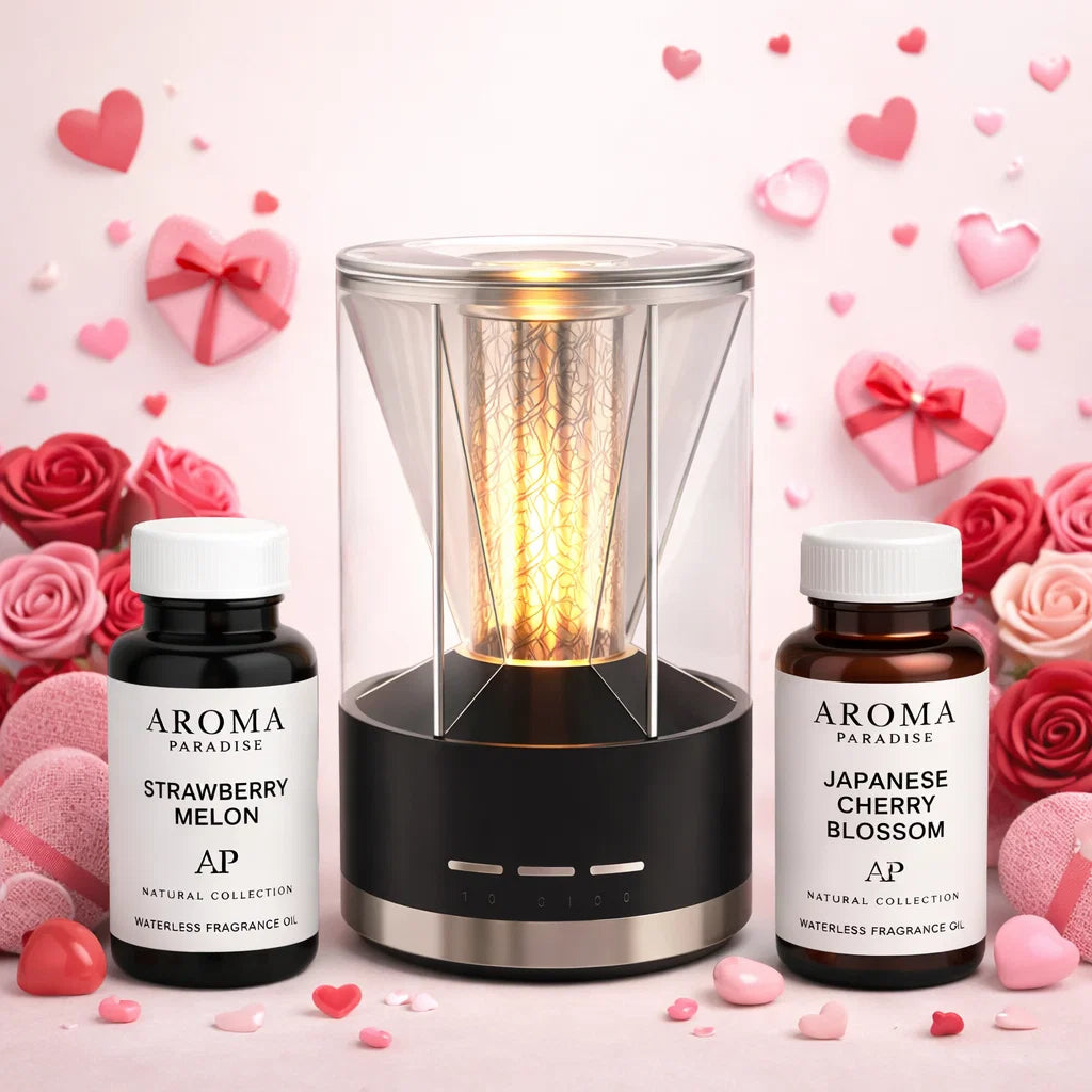 The Date Night Statement Bundle - Japanese Cherry Blossom + Strawberry Melon Waterless Fragrance Oil waterless cold-air scent diffuser - Aroma Paradise