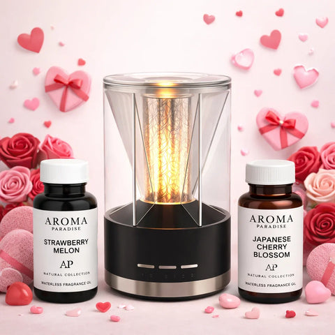 The Date Night Statement Bundle - Japanese Cherry Blossom + Strawberry Melon Waterless Fragrance Oil waterless cold-air scent diffuser - Aroma Paradise