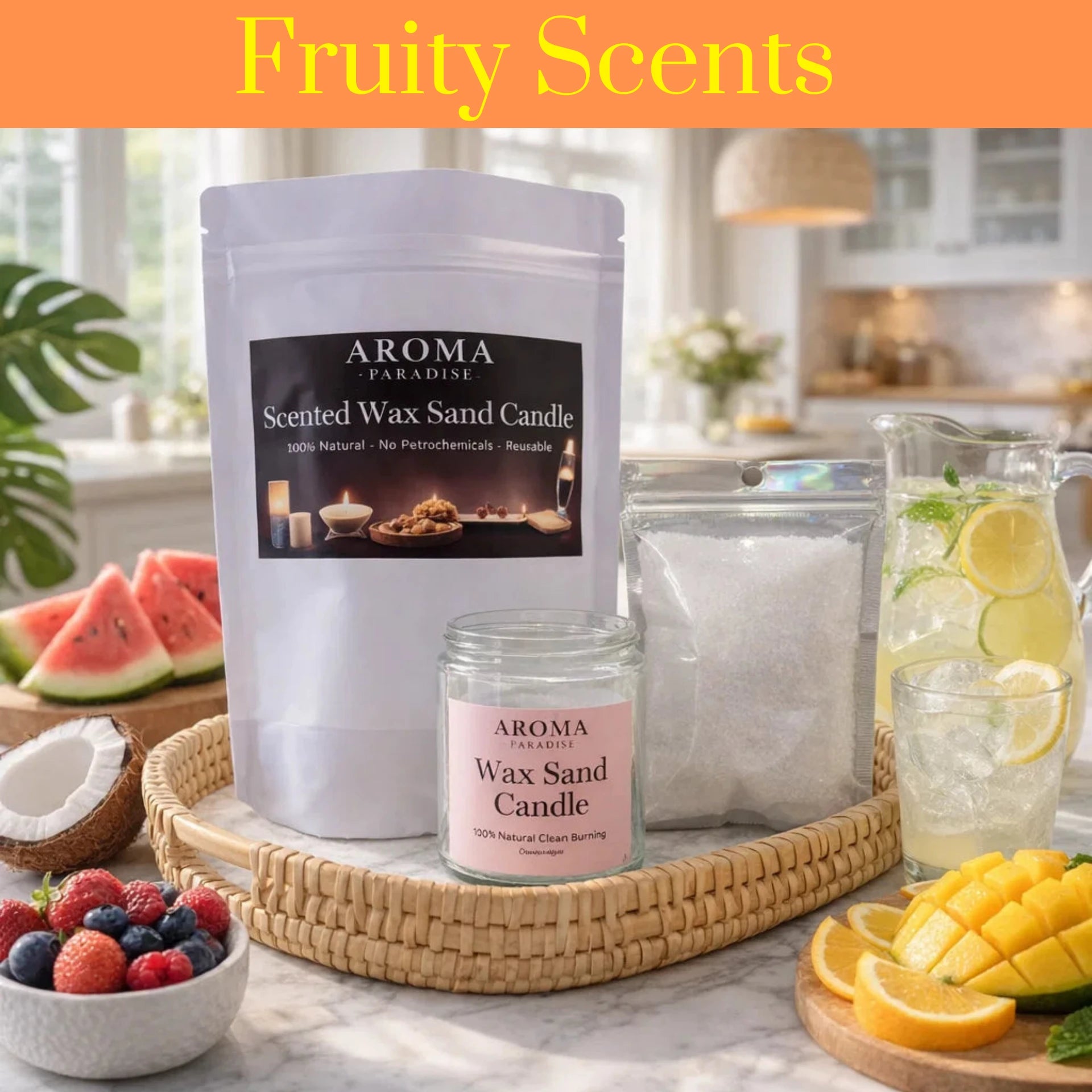Fruity Scent Collection Pearled Sand Wax Candle Kit Aroma Paradise