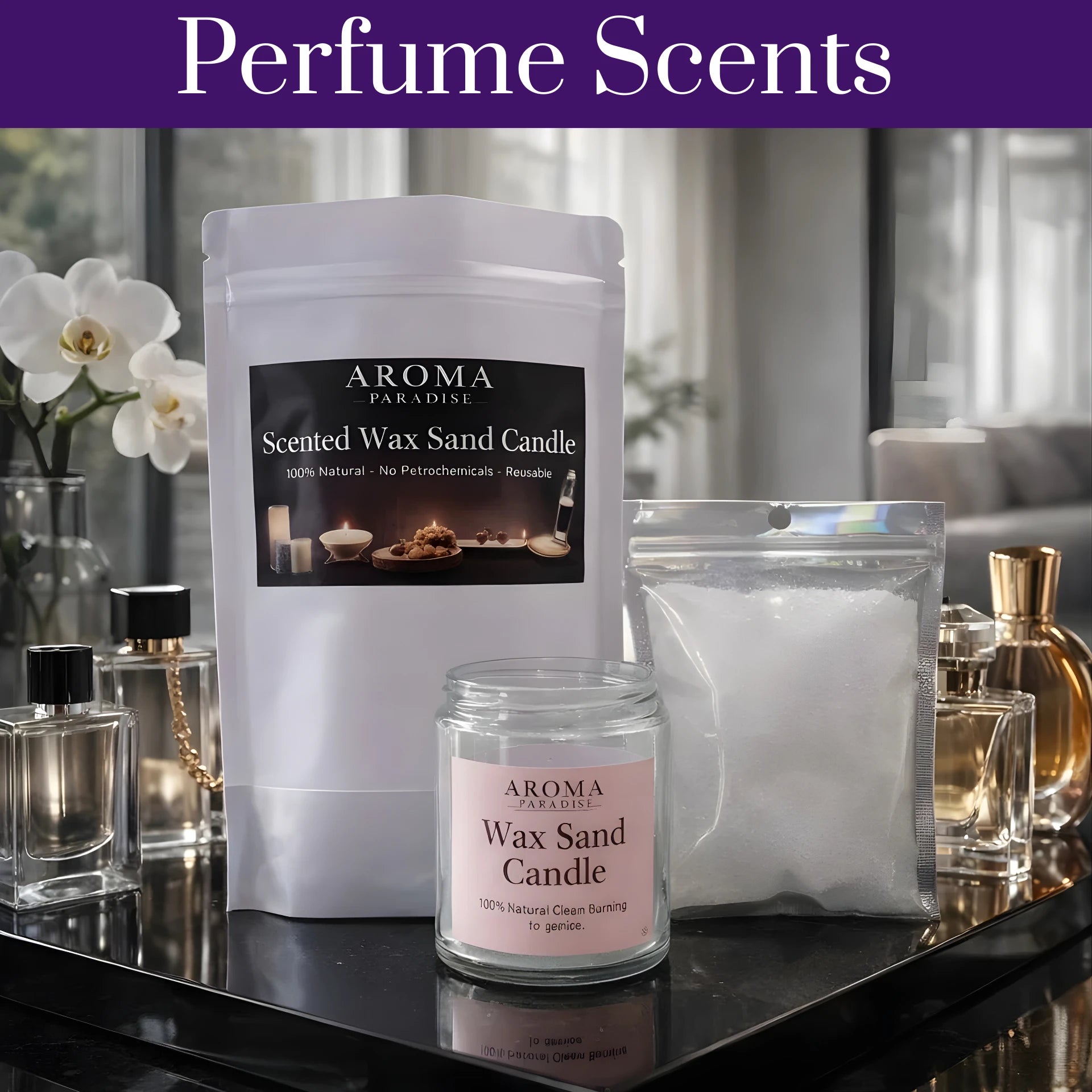 Perfume Collection Pearled Sand Wax Candle Kit Aroma Paradise
