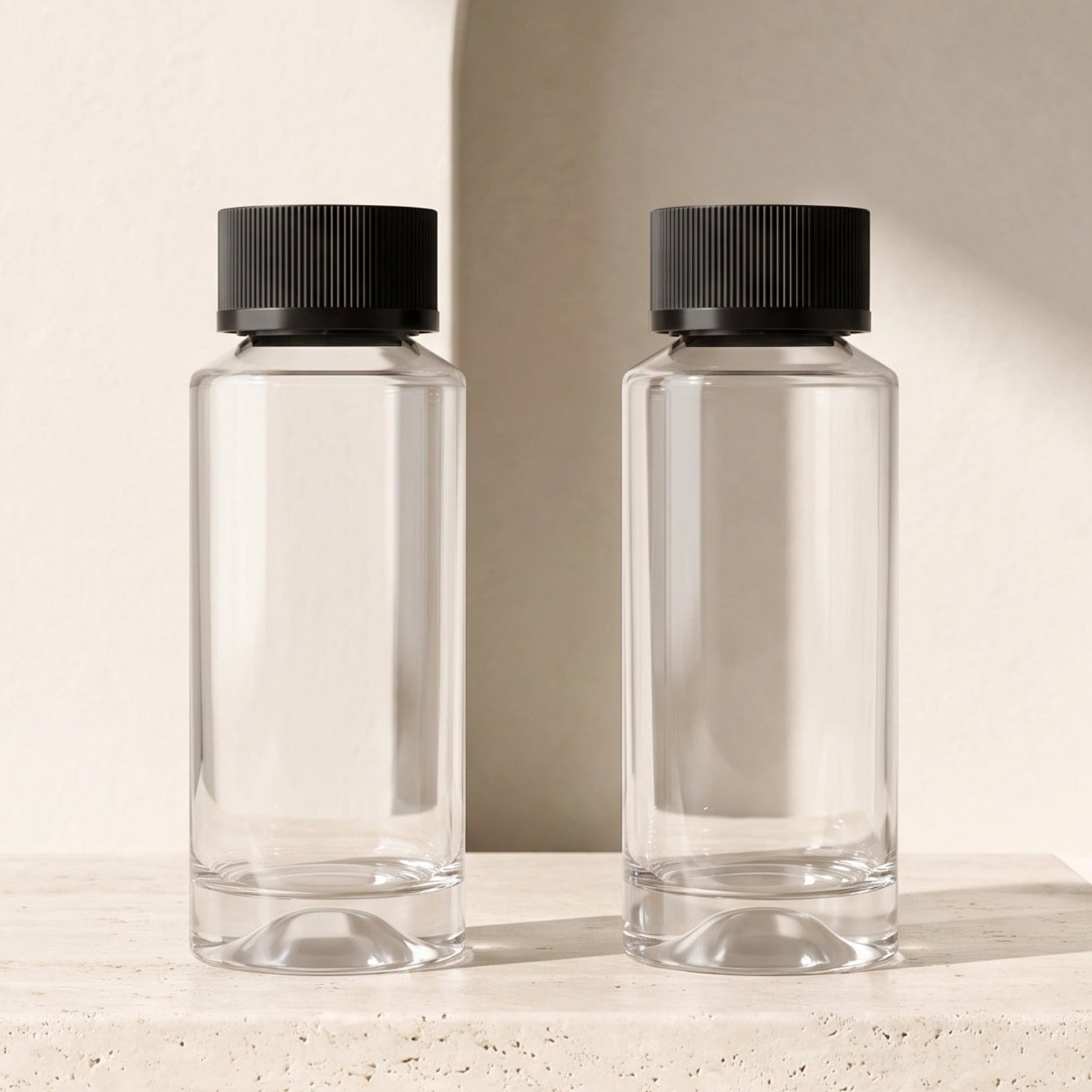 Two clear screw-on plastic bottles for tower diffusers - 2 pack