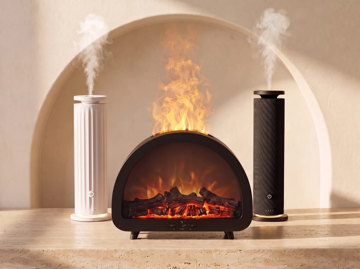 Three Aroma Paradise diffusers arranged in a fan
